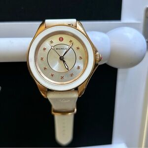 Michele Rose Gold  White Silicone Strap Women’s Watch